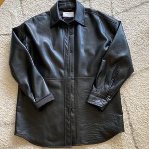 Babaton Pelli Shirt Jacket BLACK SIZE SMALL